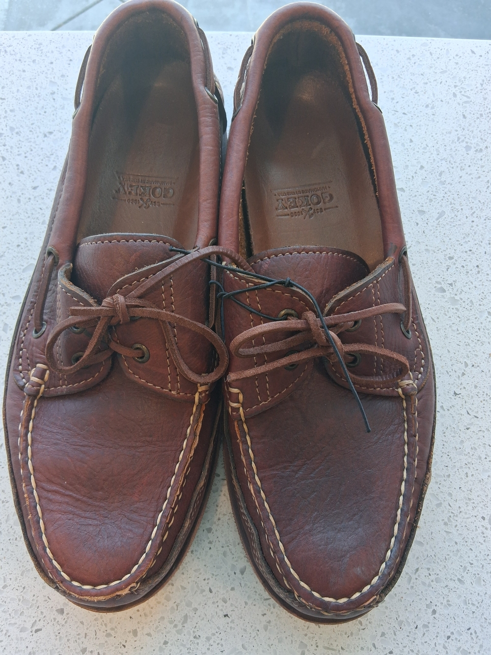Mens Gokey Brown Leather Boat Shoes Size 12 EE